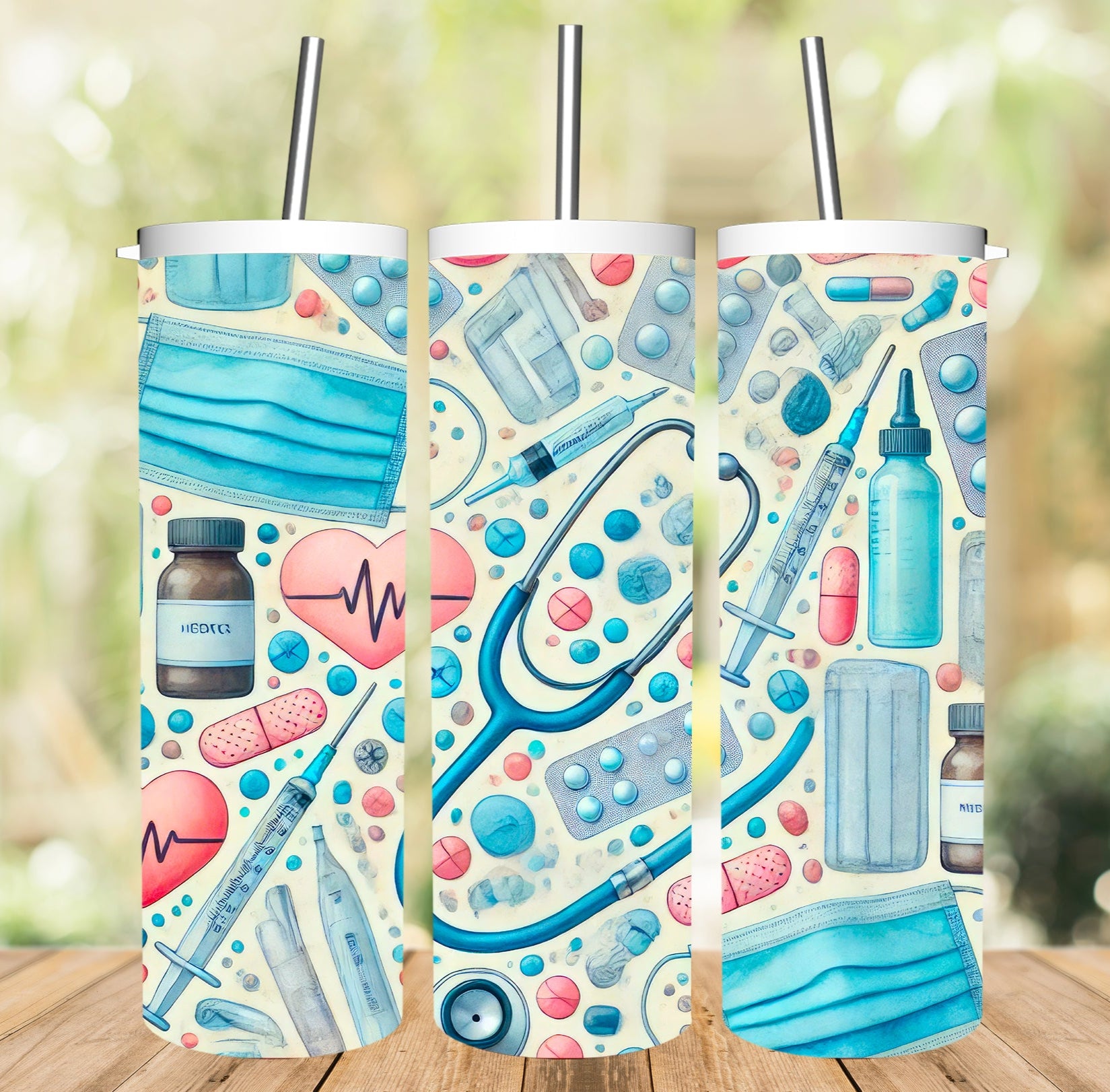 Nurse  - Pink Blue with Stethoscope