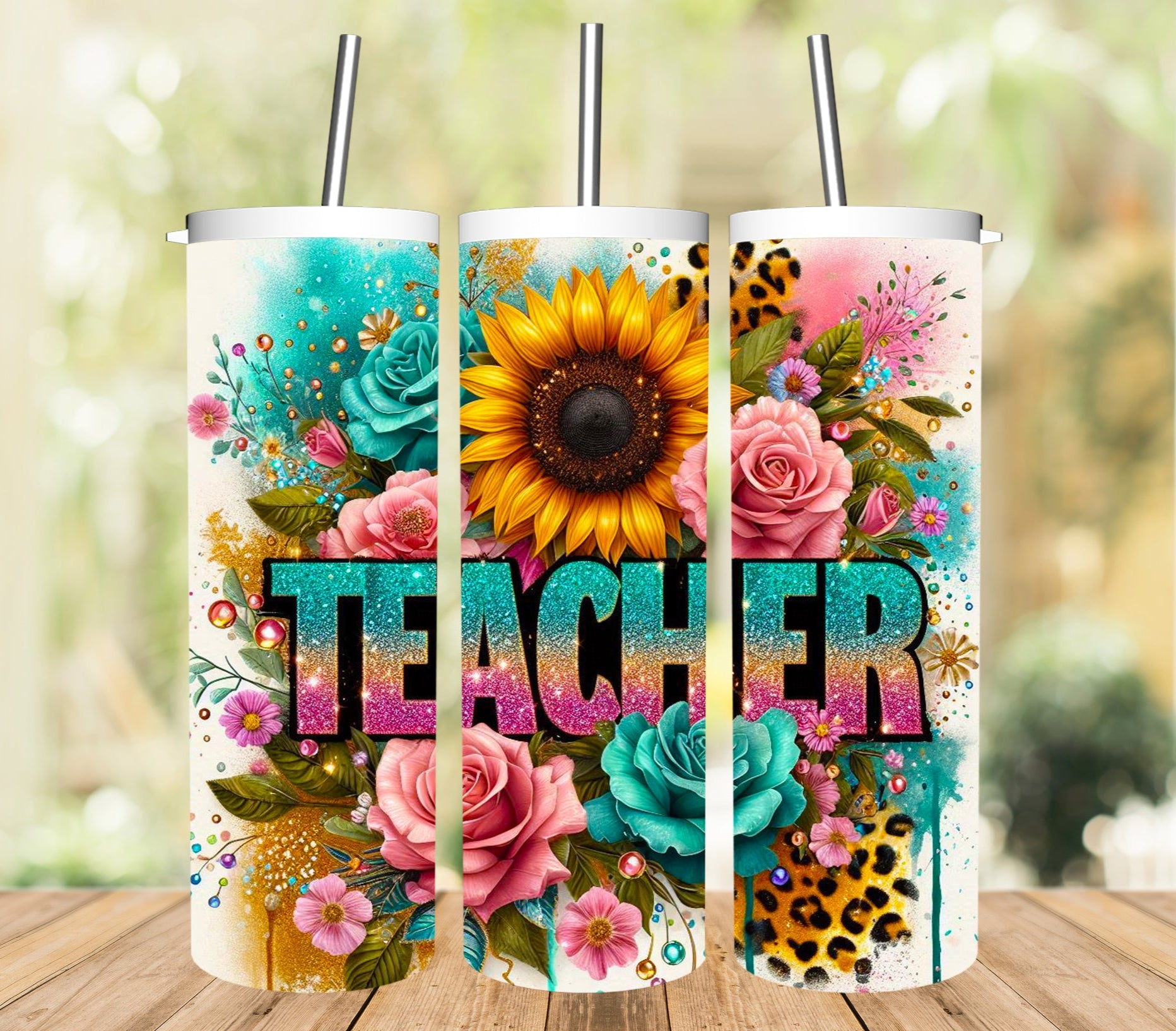 Teacher - Teacher with Sunflower Tumbler
